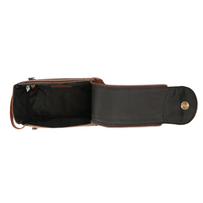 KomalC Premium Buffalo Leather Toiletry Bag for Men & Women With Water resistant Lining, Grooming Travel Pouch, Unisex Wash Bag for Toiletries, Gifts for Men and Women - Image 4